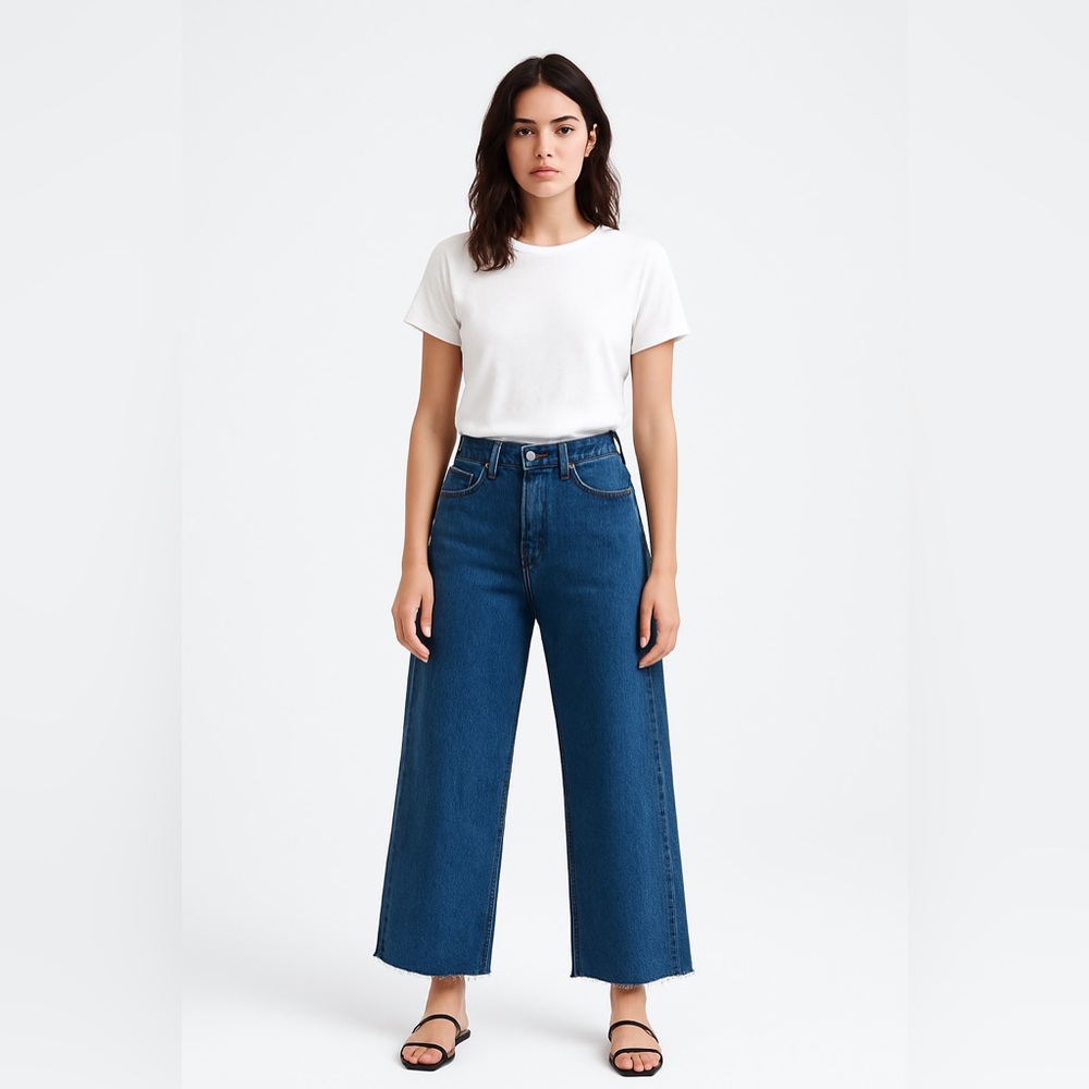 VINTAGE Y2K NAVI Wide Leg Jeans Blue 30